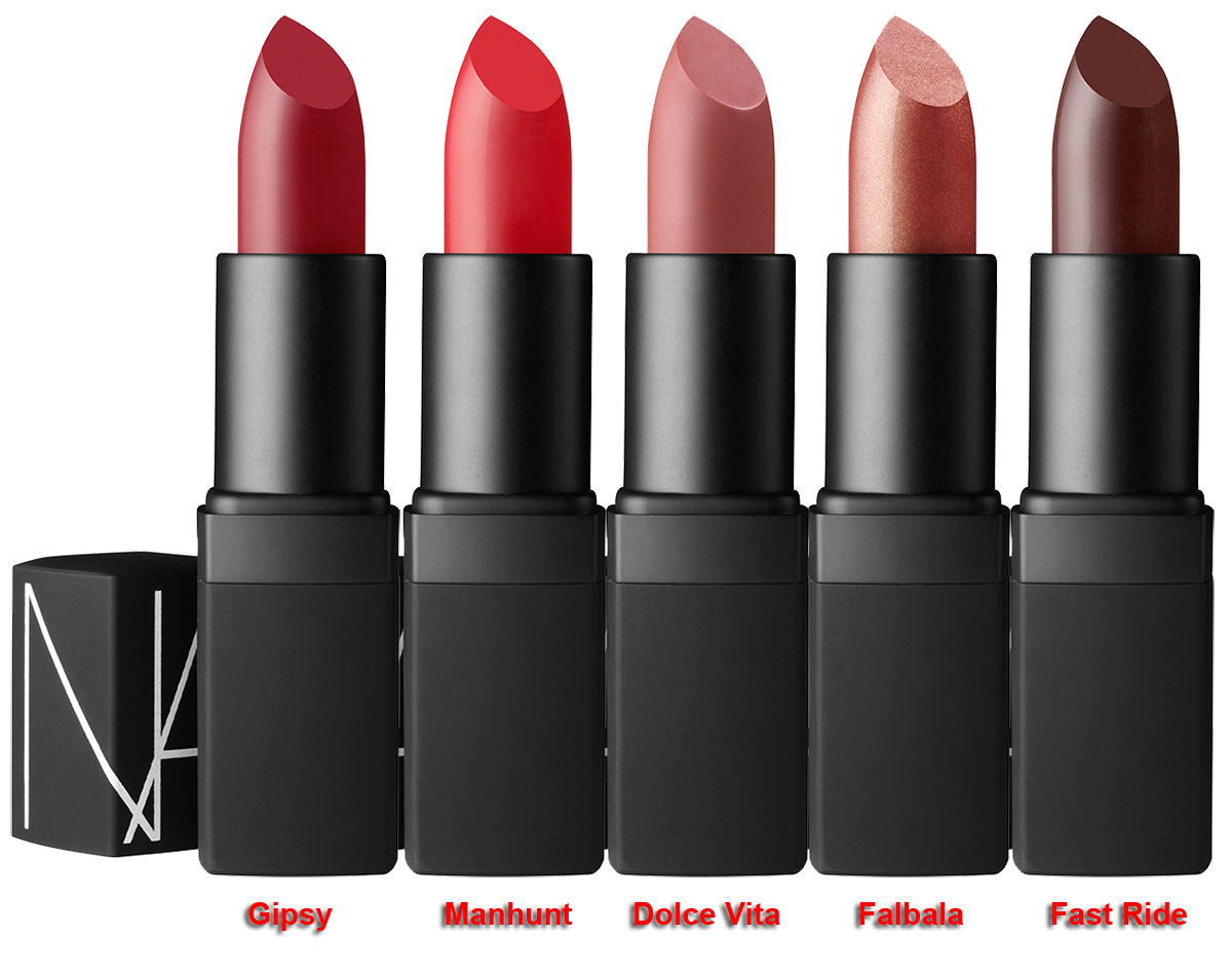 Son môi đẹp Nars Sheer Lipstick Gipsy, Manhunt, Dolce Vita, Falbala, Fast Ride